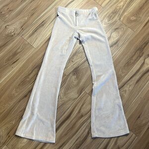 Forever 21 stretchy flare leggings cream beige corduroy